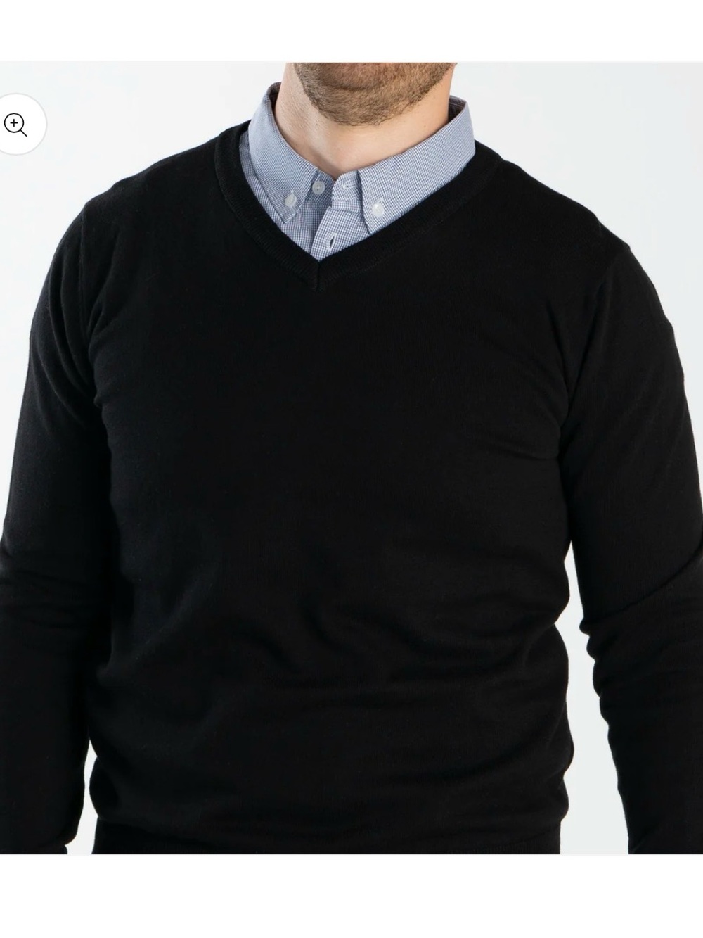 Men's Black V-Neck Sweater
